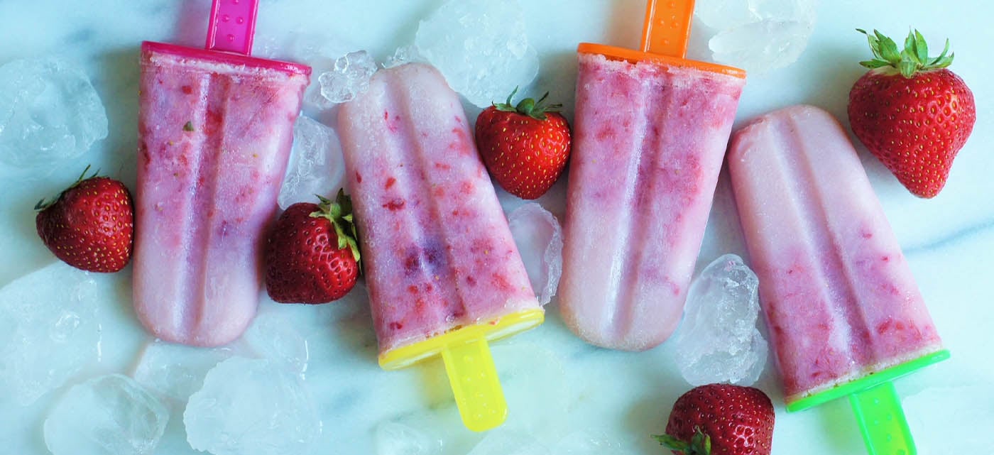 STRAWBERRY MILK POPSICLES